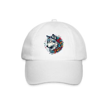 Wolf - Baseballkappe - Weiß/Weiß - Vorne
