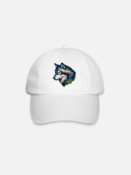 Wolf - Baseballkappe - Weiß/Weiß