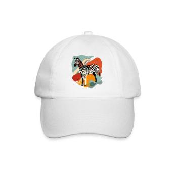 Afrikanisches Savannenzebra - Baseballkappe - Weiß/Weiß - Vorne