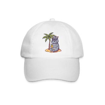 Palmier d’été de l’île Hippopotamus - Casquette classique - blanc/blanc - Devant