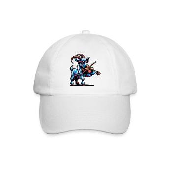 Goat with violin and sunglasses design - Baseball Cap - white/white - Front