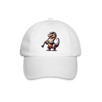 Dino flûtiste avec flûte à bec dans orchestre - Casquette classique - blanc/blanc - Devant
