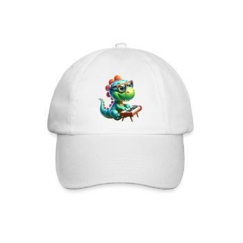 Conception de mélomane de pianiste de dinosaure - Casquette classique - blanc/blanc - Devant