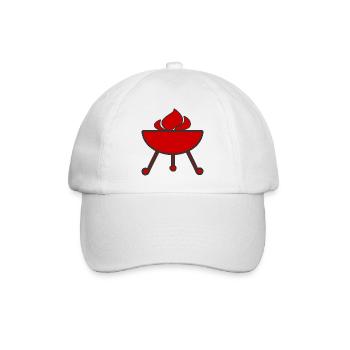 Feu de flammes de gril - Casquette classique - blanc/blanc - Devant