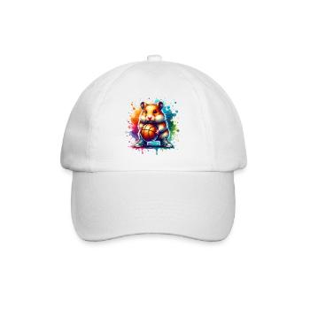 Mignon Hamster Basketteur Joueur Dunk - Casquette classique - blanc/blanc - Devant