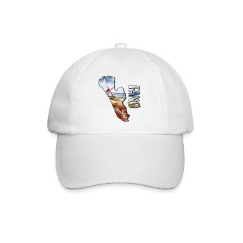 Aquarell Landkarte Fanø - Baseballkappe - Weiß/Weiß - Vorne