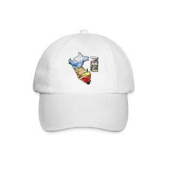 Aquarell Landkarte Peru - Baseballkappe - Weiß/Weiß - Vorne