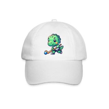 Équipe de joueurs de hockey dinosaure mignon Dino - Casquette classique - blanc/blanc - Devant