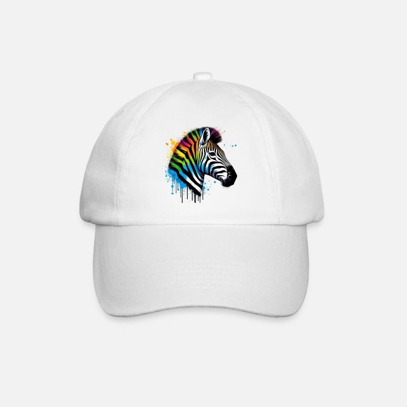 Zebra - Baseballkappe - Weiß/Weiß