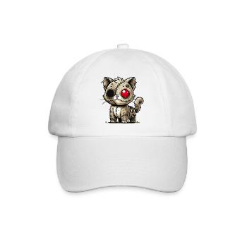 chat kawaii zombie effrayant pour s’amuser à Halloween - Casquette classique - blanc/blanc - Devant