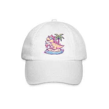 Dinosaur stegosaurus island palm tree - Baseball Cap - white/white - Front