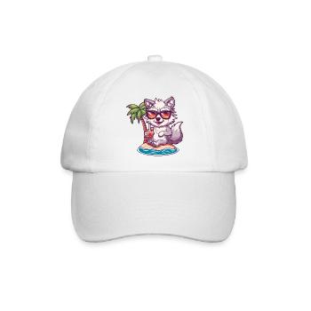Wolf Summer Beach Comic - Baseball Cap - white/white - Front