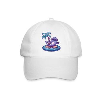 Dauphin Plage d’été Bande dessinée - Casquette classique - blanc/blanc - Devant