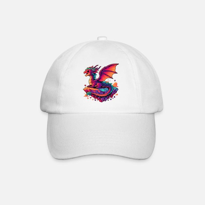 Drache - Baseballkappe - Weiß/Weiß