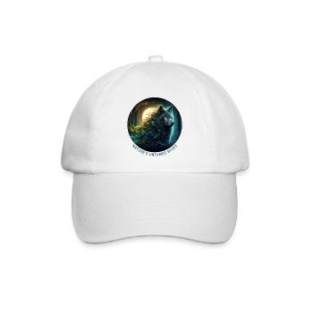 Le Loup dans la Forêt de la Nuit - Casquette classique - blanc/blanc - Devant