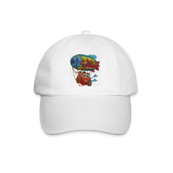 Artful Steampunk Airship - Baseball Cap - white/white - Front