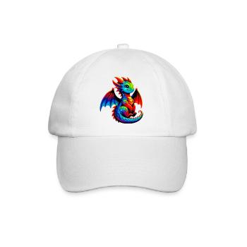 Drache - Baseballkappe - Weiß/Weiß - Vorne