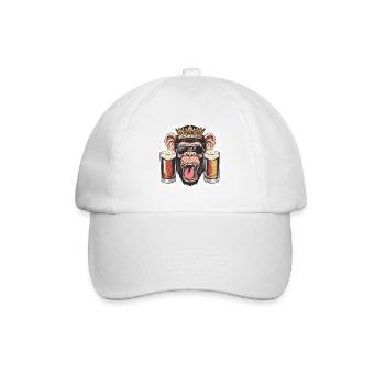 Bière de singe drôle - Casquette classique - blanc/blanc - Devant