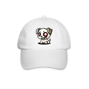Hund Halloween Zombie Baby - Baseballkappe - Weiß/Weiß - Vorne