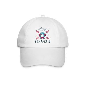 Kleine Kämpferin - Boxender Hai - Mut machen - Baseballkappe - Weiß/Weiß - Vorne