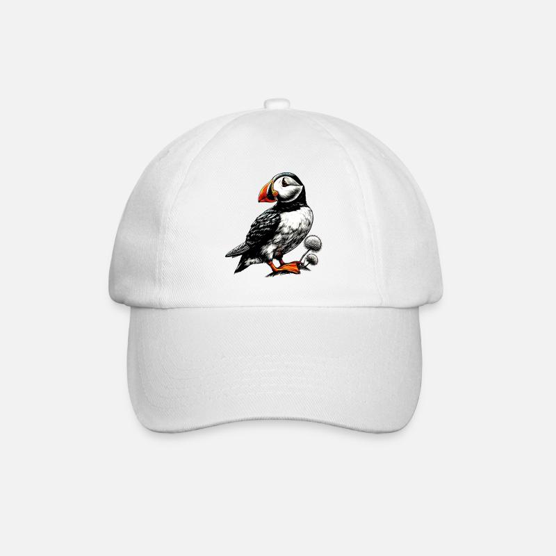 Papageitaucher - Baseballkappe - Weiß/Weiß
