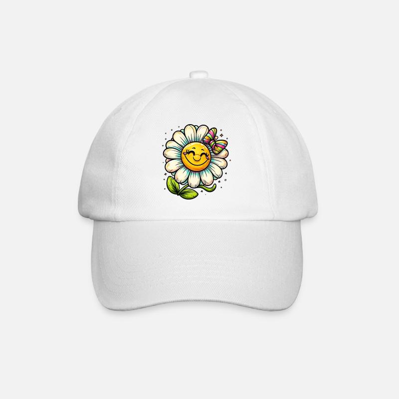Gänseblümchen - Baseballkappe - Weiß/Weiß