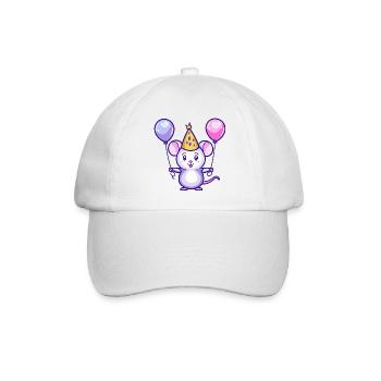 Mouse Birthday Comic - Baseball Cap - white/white - Front