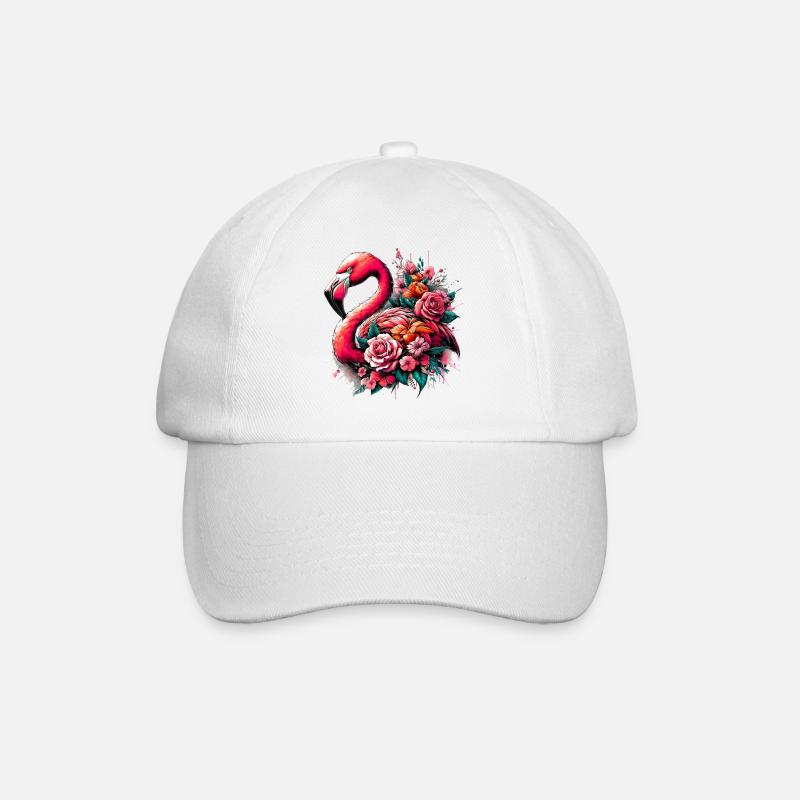 Flamingo - Baseballkappe - Weiß/Weiß