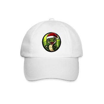 Schlange Kobra Weihnachten Christmas - Baseballkappe - Weiß/Weiß - Vorne