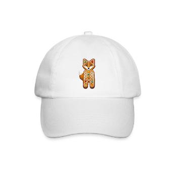 Fuchs im Lebkuchen Stil– Kreatives Weihnachtsmotiv - Baseballkappe - Weiß/Weiß - Vorne