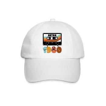 Retro 1980 Eighties Music Tape Cassette - Baseball Cap - white/white - Front