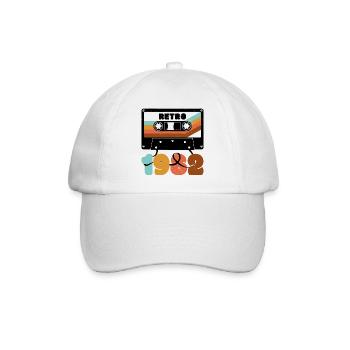 Retro 1980s Boho Cassette T-Shirt Design - Baseball Cap - white/white - Front