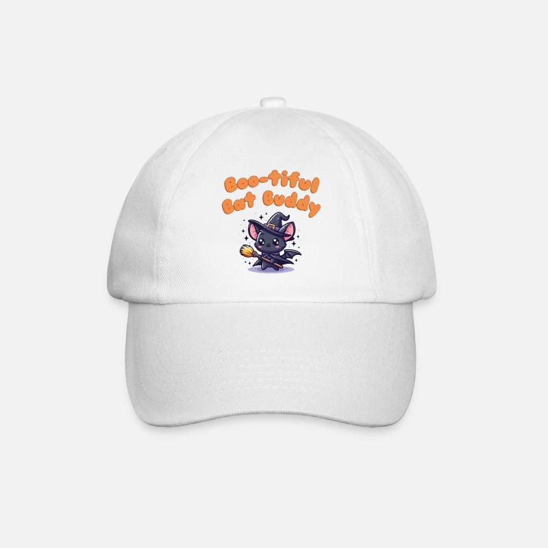 Boo-tiful Bat Buddy - süßes Halloween Shirt 2024 - Baseballkappe - Weiß/Weiß