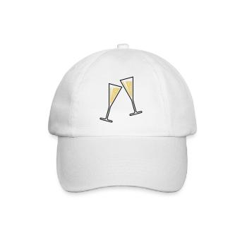 2 Glasses Of Sparkling Wine (Funnel / Closed / 2C) - Baseball Cap - white/white - Front