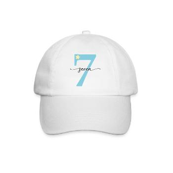 7th birthday seven years - Baseball Cap - white/white - Front
