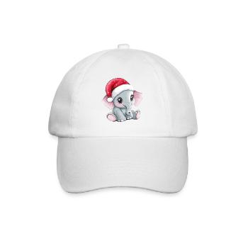 Elephant Christmas Cute Cute Christmassy - Baseball Cap - white/white - Front
