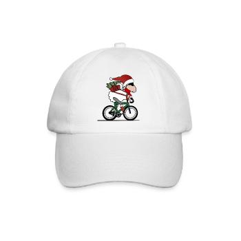 Weihnachten auf dem Fahrrad - Baseballkappe - Weiß/Weiß - Vorne