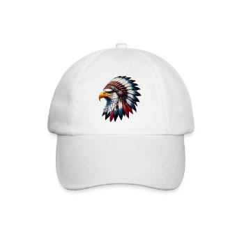 Amerikanischer Indianer Adler Amerikanische Rothaut - Baseballkappe - Weiß/Weiß - Vorne