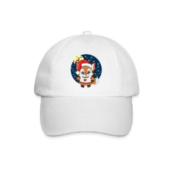 Fuchs Weihnachten Rentier Weihnachtsmütze Schnee - Baseballkappe - Weiß/Weiß - Vorne