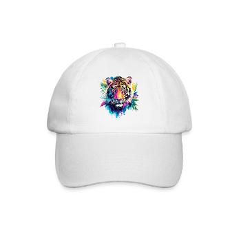 Tiger Head Tiger Head Predator Nature Wilderness Colorful Art - Baseball Cap - white/white - Front