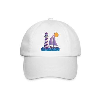 Phare avec bateau - Casquette classique - blanc/blanc - Devant