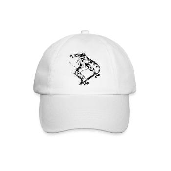 Cartoon Skateboarder - Baseballkappe - Weiß/Weiß - Vorne