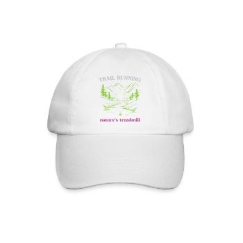 Trailrunning - Das Laufband der Natur - Baseballkappe - Weiß/Weiß - Vorne