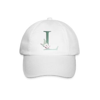 L Monogram, Floral, Personnalisable - Casquette classique - blanc/blanc - Devant