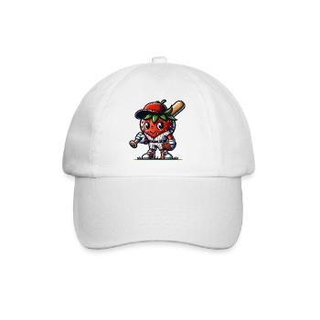 Drôle de joueur de baseball fraise sport - Casquette classique - blanc/blanc - Devant