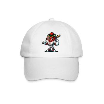 Strawberry Baseball Star with Bat - Baseball Cap - white/white - Front