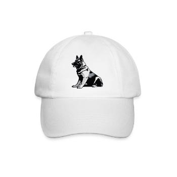 Berger allemand assis - Autocollant pour animaux de compagnie - Casquette classique - blanc/blanc - Devant