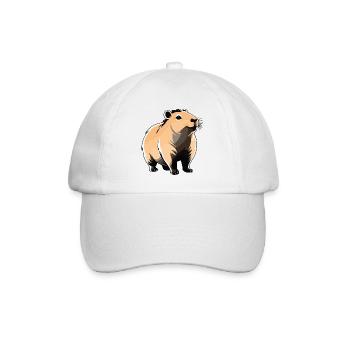 Capybara - Cute Animal Sticker - Baseballkappe - Weiß/Weiß - Vorne