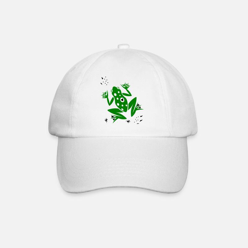 Frosch mit Herz und Ameisen - Baseballkappe - Weiß/Weiß