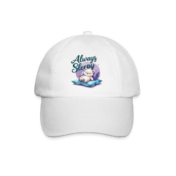 Cute Polar Bear is always sleepy 1 - Baseballkappe - Weiß/Weiß - Vorne